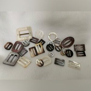 Assorted Vintage Mother of Pearl Shell Buckles and Scarf Slide Options